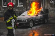Pożar BMW w Olsztynie