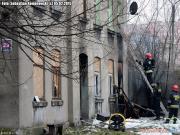 Pożar pustostanu przy ul. Mochnackiego w Łodzi