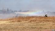 Pożar suchej trawy na nieużytkach rolnych przy ul. Polnej w Pabianicach [10]