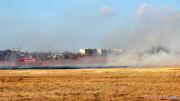 Pożar suchej trawy na nieużytkach rolnych przy ul. Polnej w Pabianicach [6]