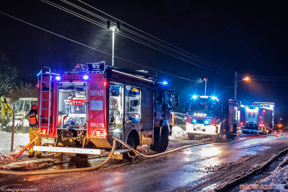 12.01.2025. Pożar hali warsztatowej w m. Emilia [4]