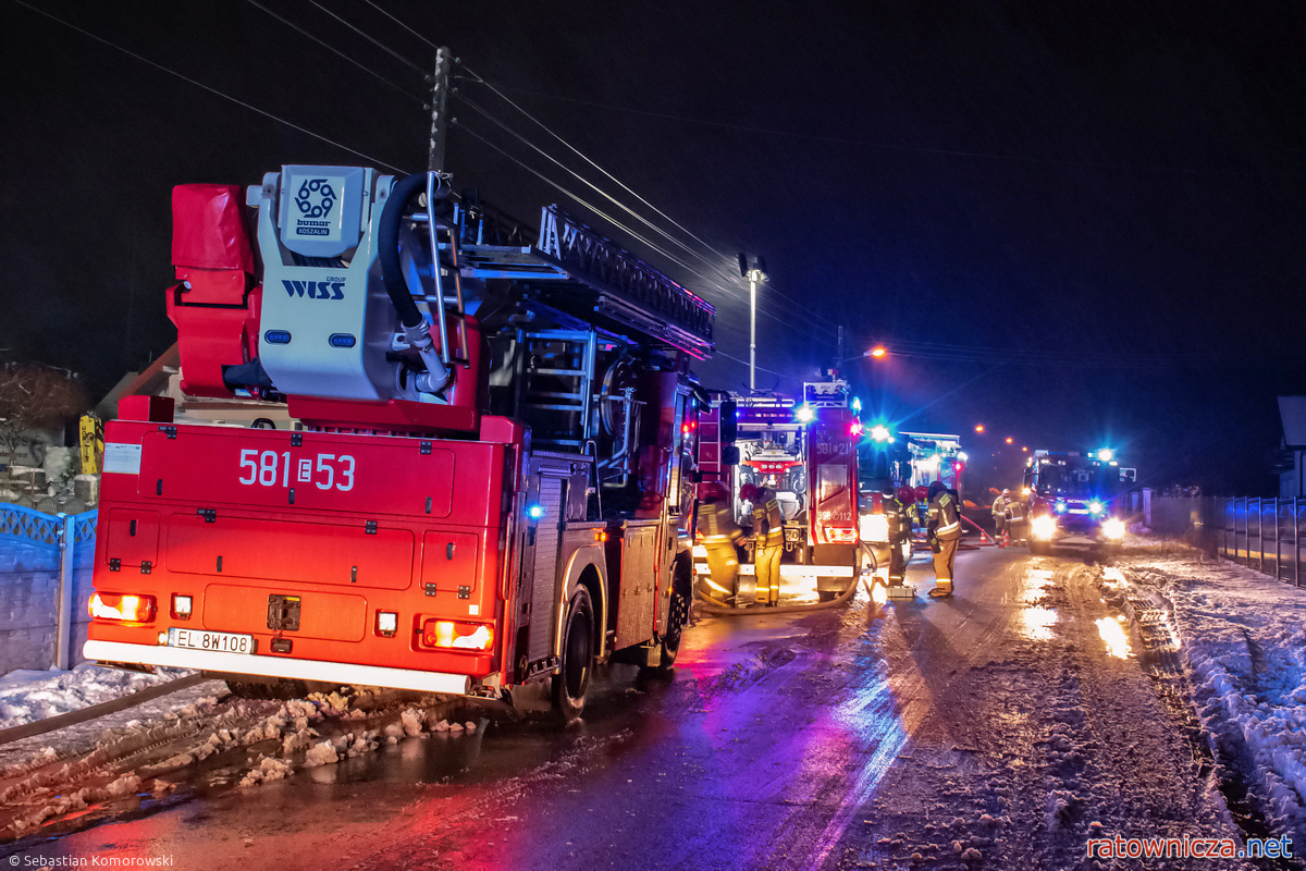 12.01.2025. Pożar hali warsztatowej w m. Emilia [3]