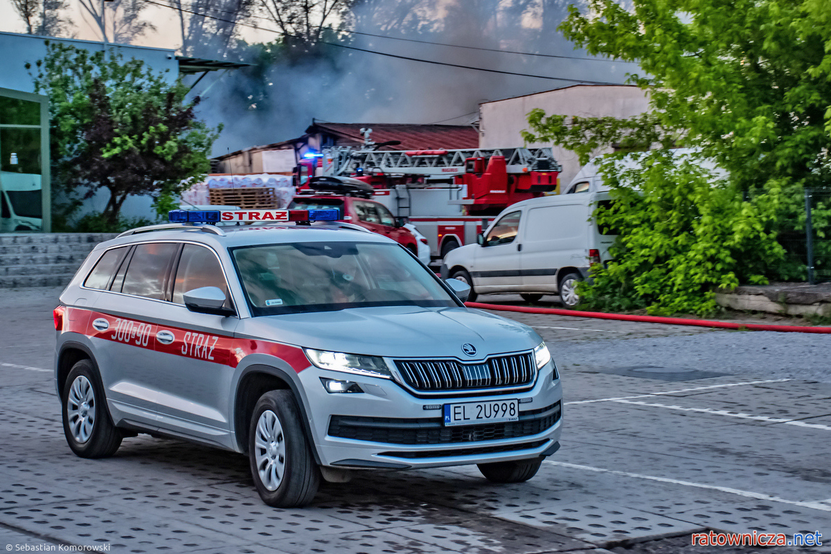 04.05.2025. Pożar skupu palet przy ul. Starorudzkiej w Łodzi [4]