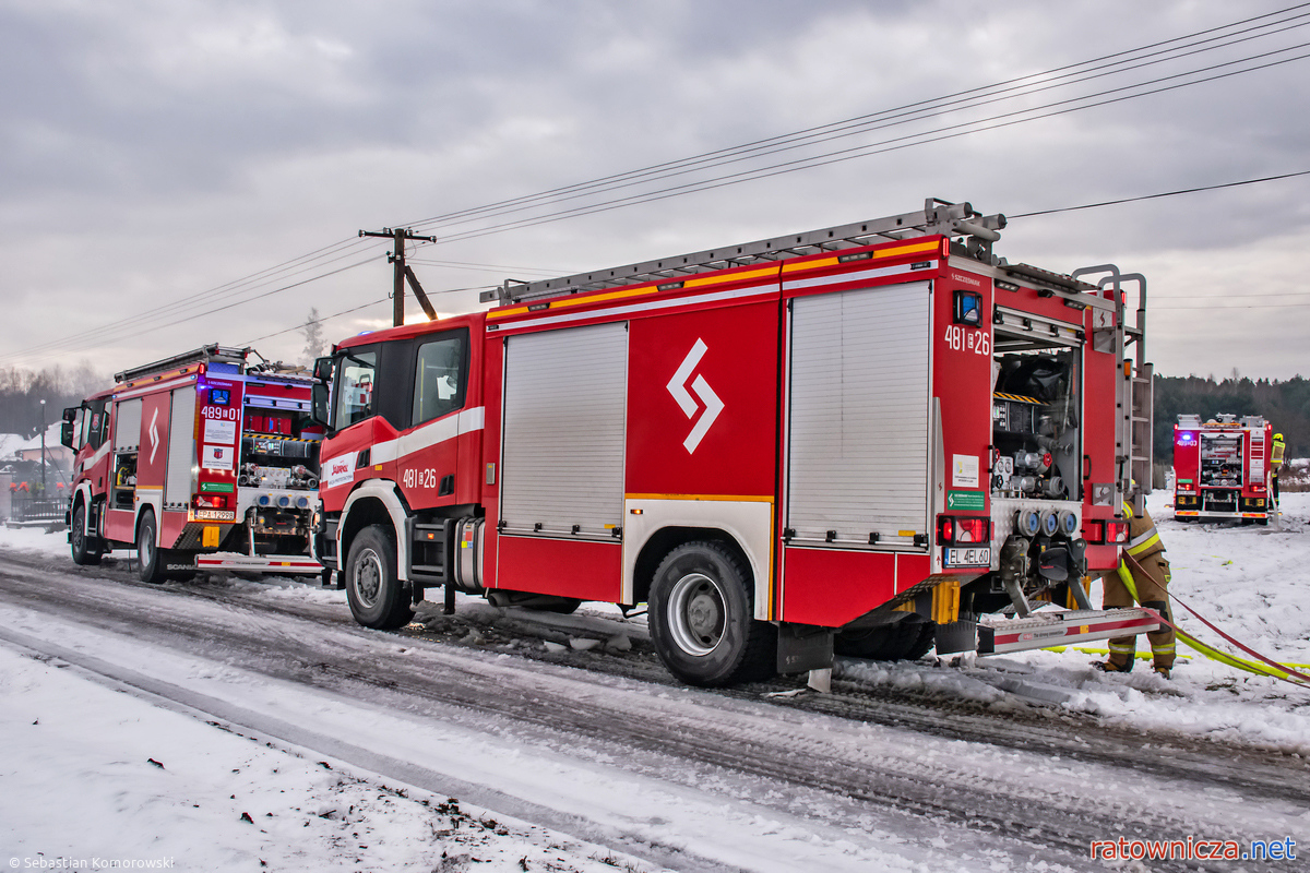 06.01.2025. Pożar budynku mieszkalnego w m. Drzewociny [3]