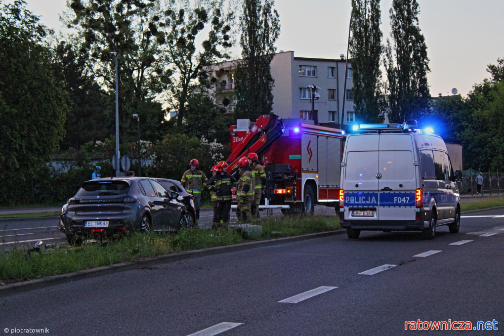 22.05.2026r. - Wypadek na ul. Retkińskiej przy al. Wyszyńskiego w Łodzi [1]