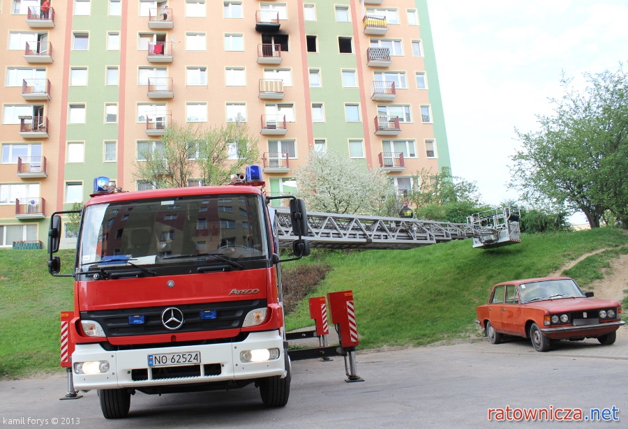 Pożar mieszkania w Olsztynie