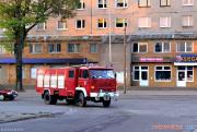 Pożar pustostanu przy ul. Żeromskiego w Pabianicach (1)