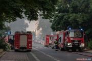 24.07.2021. Pożar pustostanu przy ul. Skłodowskiej-Curie w Łodzi